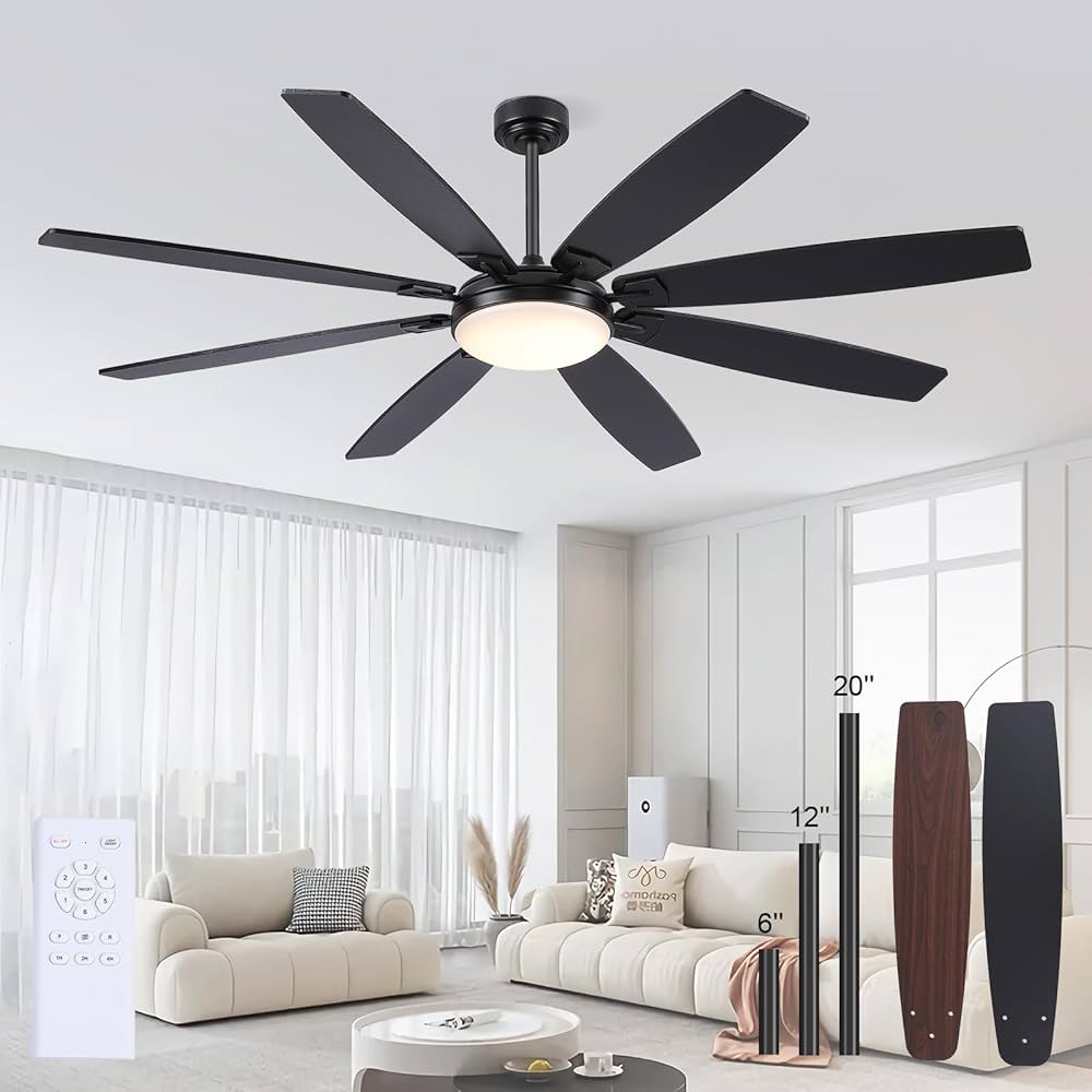 Amazon.com: MADSHNE 72 Inch Large Ceiling Fans with Lights